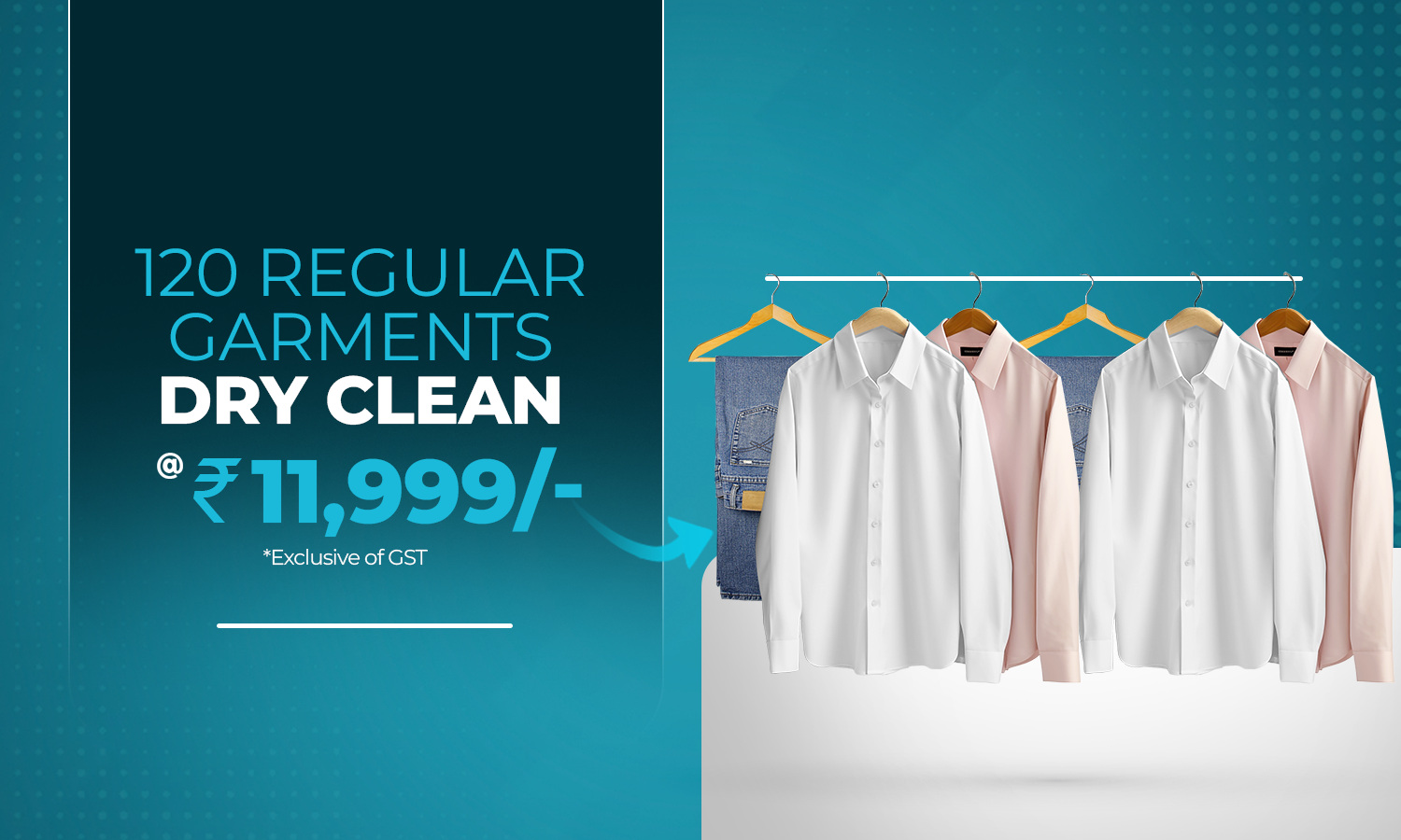 Get 120 Regular Garments Dry Cleaned