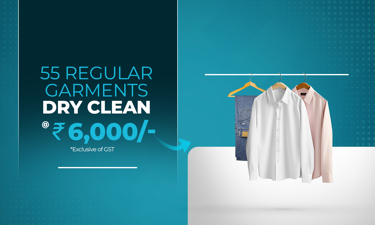 Get 55 Regular Garments Dry Cleaned